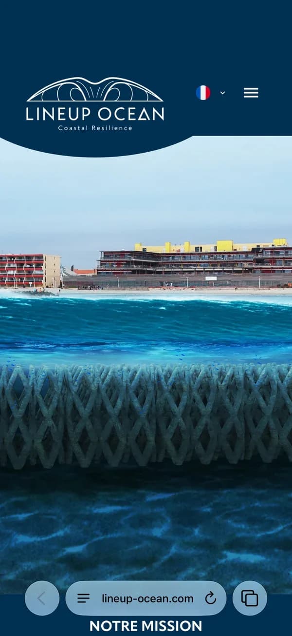 Le site Lineup Ocean sur iPhone