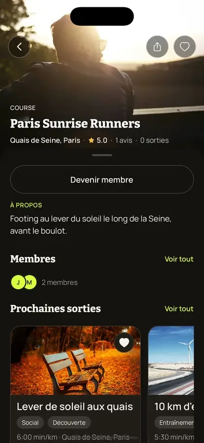 GOSO : page d'un club